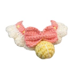 Pink Handmade Knitted Cat Dog Collar Pet Crochet Silent Bell Scarf Bib Photography Prop Knotbow Necklace Pink Handmade Knitted Cat Dog Collar Pet Crochet Silent Bell Scarf Bib Photography Prop Knotbow Necklace